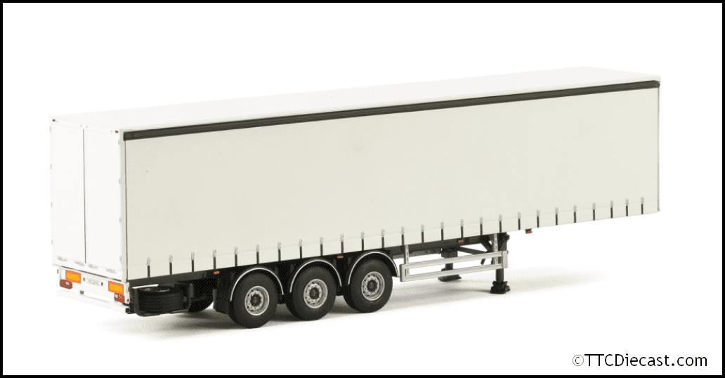 Wsi 03-1068 Curtainside Trailer - White, 1/50 Scale