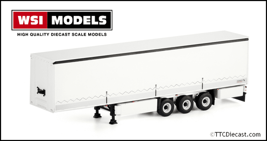 Wsi 03-1073 Curtainsider / Tilt Boards Trailer 3 axle - White, 1/50 Scale