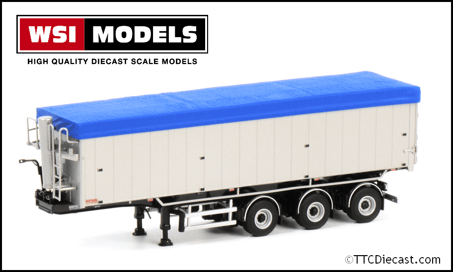 Wsi 03-1105 Volume Tipper Trailer - Silver (Blue Cover), 1/50 Scale *LAST ONE*