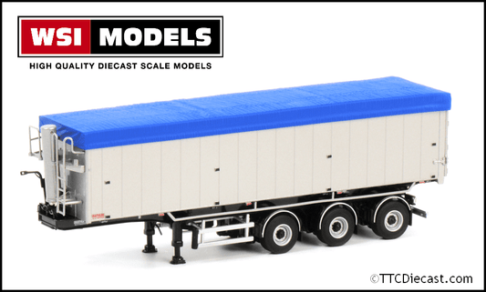 Wsi 03-1105 Volume Tipper Trailer - Silver (Blue Cover), 1/50 Scale *LAST ONE*