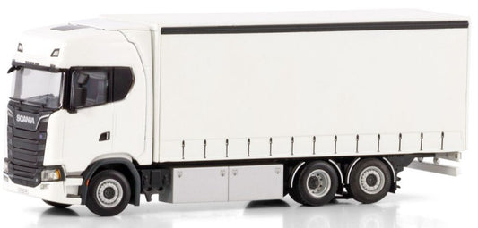 WSI 03-1010 Scania S Highline CS20H Riged Curtainside Truck 6x2 TAG Axle White Line  1:50 Scale