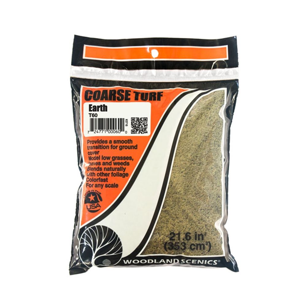 Woodland Scenics WT60 Earth Coarse Turf (Bag)